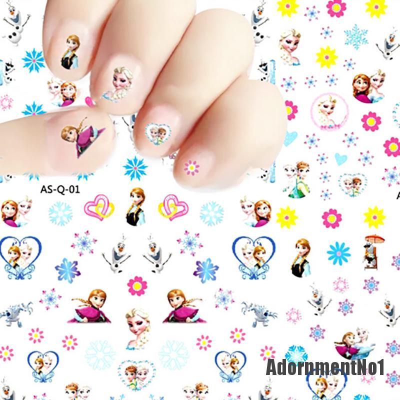 (Adornmentno1) 1 Set Stiker Kuku Motif Campur Untuk Nail Art / Manicure