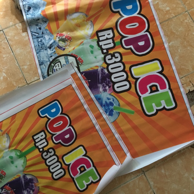 Desain Spanduk Pop Ice Cdr contoh banner keren