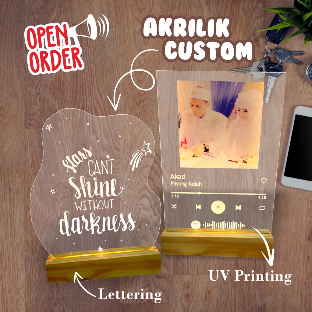 AKRILIK CUSTOM / SPOTIFY STYLE / HANDWRITING/ KADO WISUDA / ULANG TAHUN / ANNIVERSARY