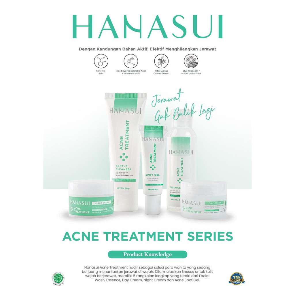 ^ KYRA ^ Hanasui Acne Treatment Series Skin Care Gel Day Night Cream Essence Cleanser