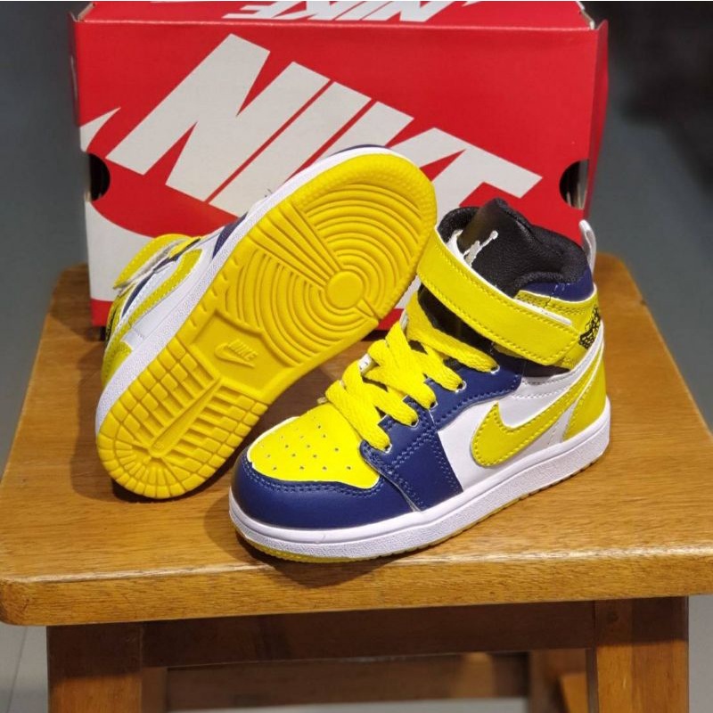 SEPATU ANAK BASKET BOOTS KUNING NAVY MURAH SEPATU ANAK LAKI DAN PEREMPUAN