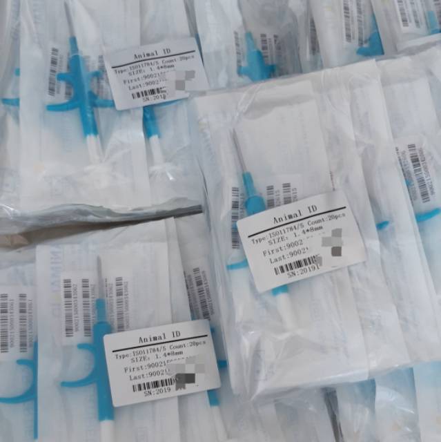 Microchip Ikan Kucing Anjing Kuda Hewan Peliharaan RFID FDX-B Chip + Jarum