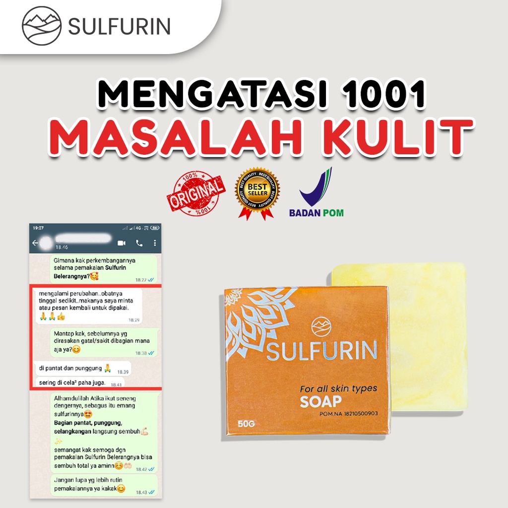 Sabun Sulfurin Belerang Sabun Belerang Untuk Gatal Pada Selangkangan Bokong Kutil Sabun Gatal Kulit Tangan Kaki Aman Sudah BPOM