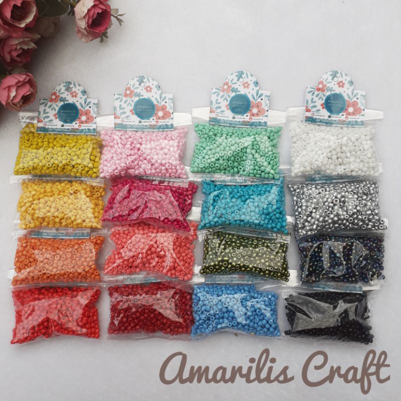 [50gr] Manik Glassbead Polos 4mm Refill