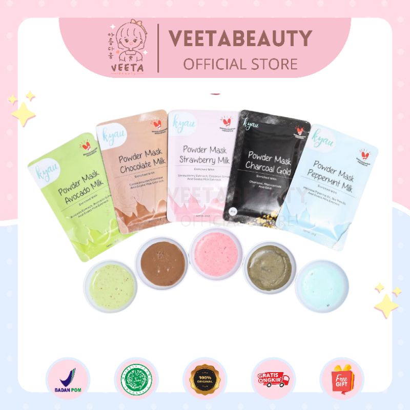 (Free Gift | BPOM Approved) Masker Peel Off by Kyau.id | Kyau Classic Powder Mask Peel Off