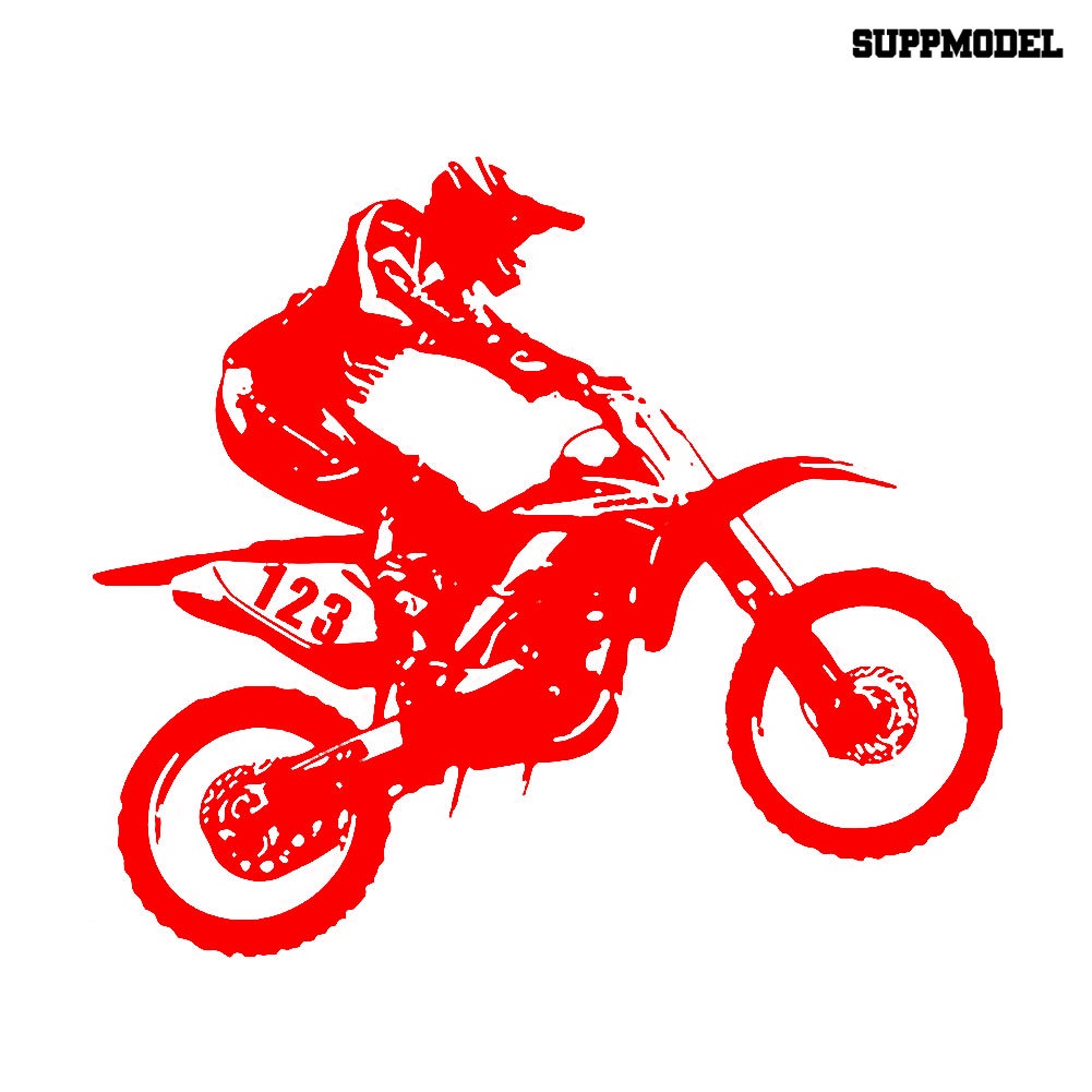 Stiker Reflektif Tema Stunt Motocross Untuk Mobil / Truk