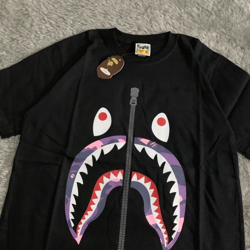 Kaos Tshirt Bape Bathing Ape Shark Colour Fulltag