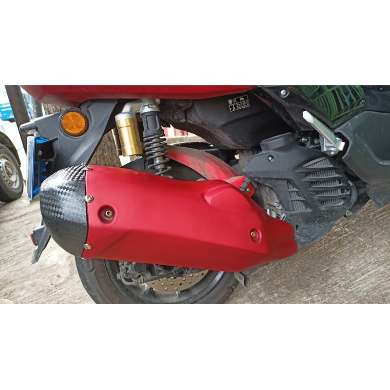 COVER TUTUP PELINDUNG KNALPOT NMAX NEW 2020 2021 AEROX 155 MERAH HITAM BIRU PUTIH