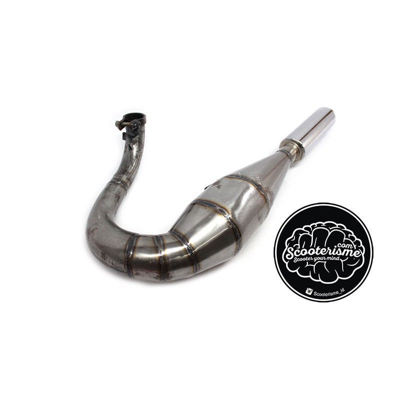 Knalpot Racing Rizz Crome Buang Kiri Vespa Excel PX Super Sprint