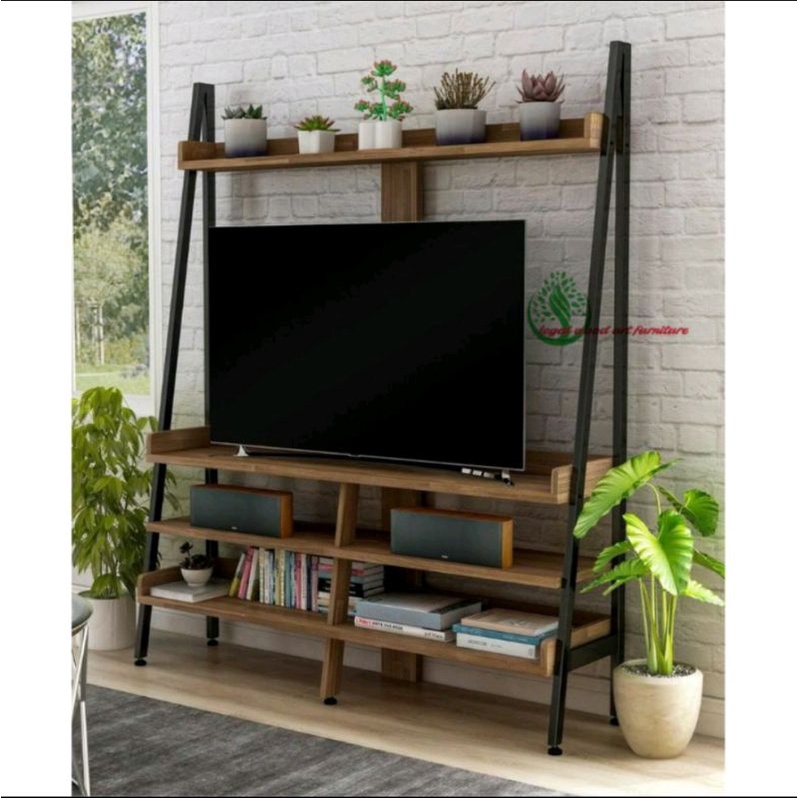 Cabinet tv+ 1 meja bar + 4 kursi dan 1 rak sudut buku