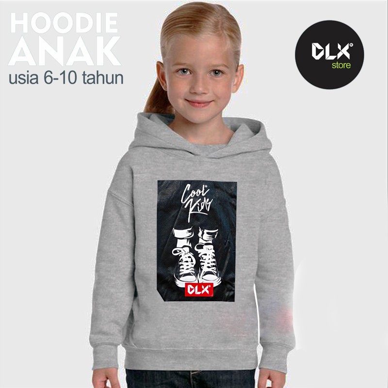 DLX Jaket Hoodie Anak Keren Laki-laki & Perempuan Umur 6-10 Tahun Kualitas Premium Motif Shoes-Murah
