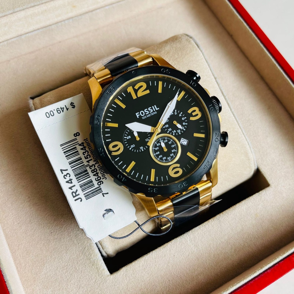 JAM TANGAN PRIA POSSIL FS-JR RANTAI GOLD SERIES ORI PROMO