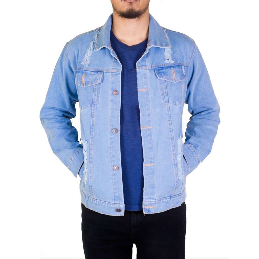 NEW ARRIVAL JAKET JEANS SOBEK  Jaket  Jeans  Pria Jaket  