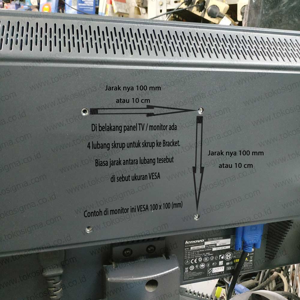 BRACKET BERDIRI JEPIT DI MEJA D50 DUA LENGAN FOR FLAT MONITOR 13-27 IN