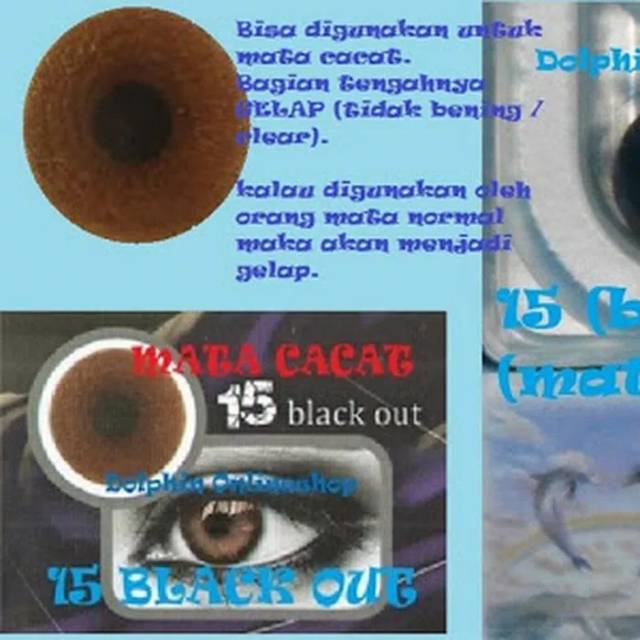 Softlens prosthetic dark brown coklat tua menutupi pupil putih mata cacat katarak