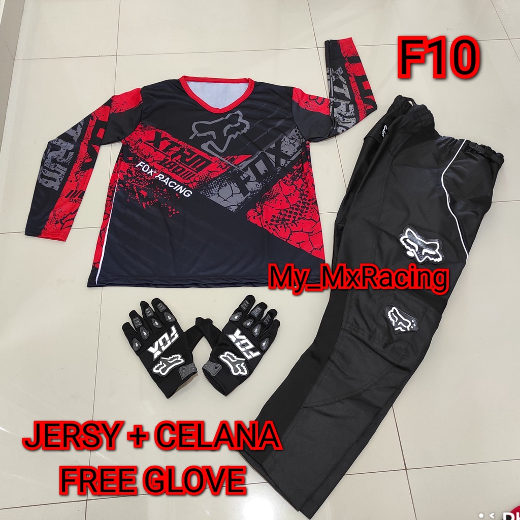 Jerseyset TRAIL CROSS- PROMO Jersey set Trail - BISA BAYAR DI TEMPAT Jersey &amp; Celana Motocross - Jersey Trabas F010 - Jersey Stelan MX Cross - Satu Set Jersey &amp; Celana FREE GLOVES - Jersey PREMIUM - Celana Cordura