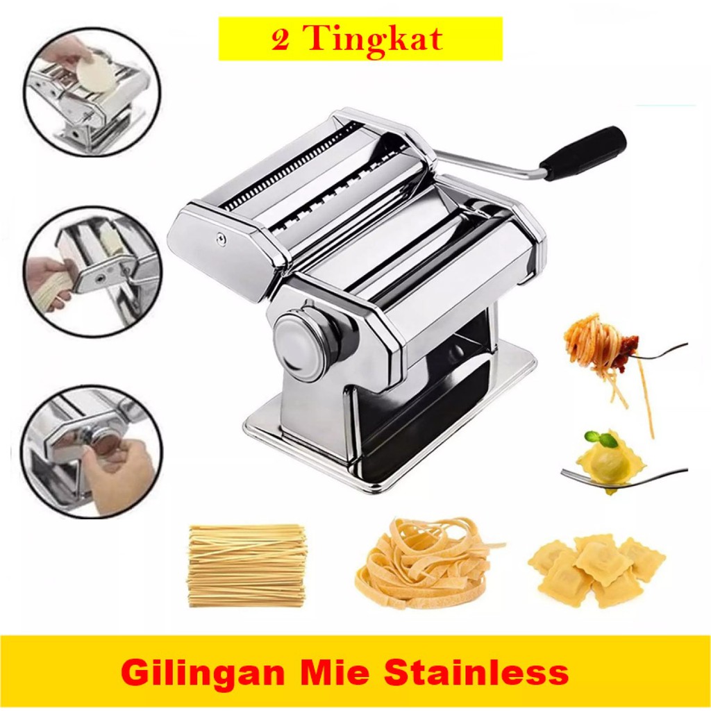 COD MURAH Penggiling Mie Molen Pangsit DLL 5 Cetakan TIDAK KARATAN alat Pembuat Mie / Pasta Maker / Gilingan Mie 150 Stainless Stell High Quality Gilingan mie/gilingan molen pasta maker Mesin Gilingan mie pangsit pisang Molen pasta Gilingan Mie Pasta Make