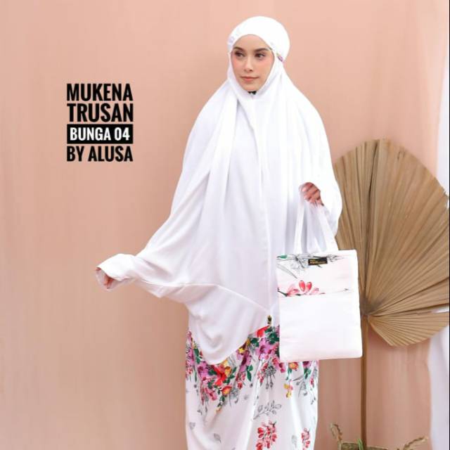 TERLARIS MUKENA BALI TERUSAN DEWASA MOTIF BUNGA ADEM BAHAN RAYON
