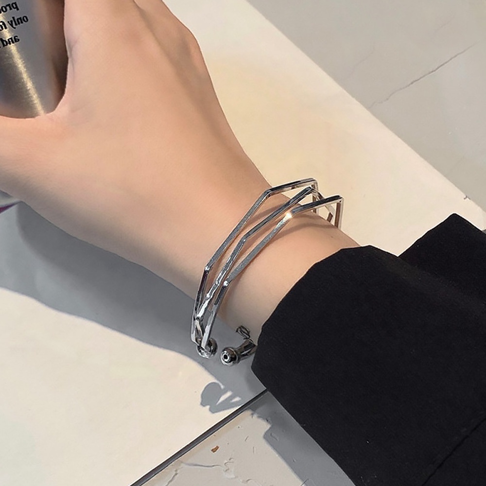 Fashion Popular Simple Bracelet Three-line Three-dimensional Five-layer Water Chestnut Irregular Bracelet Wild Geometric Couple Bracelet