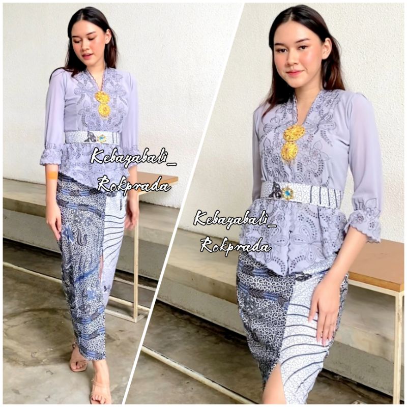 KEBAYA BORDIR KEBAYA BALI MODERN KEBAYA SILVERBLUE