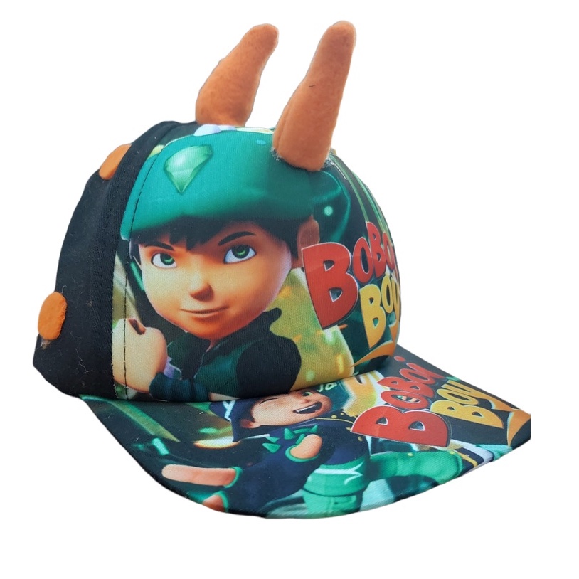 Topi Anak / Balita Print Depan Karakter Kartun Boboiboy Laki Perempuan Usia 1-8 Tahun