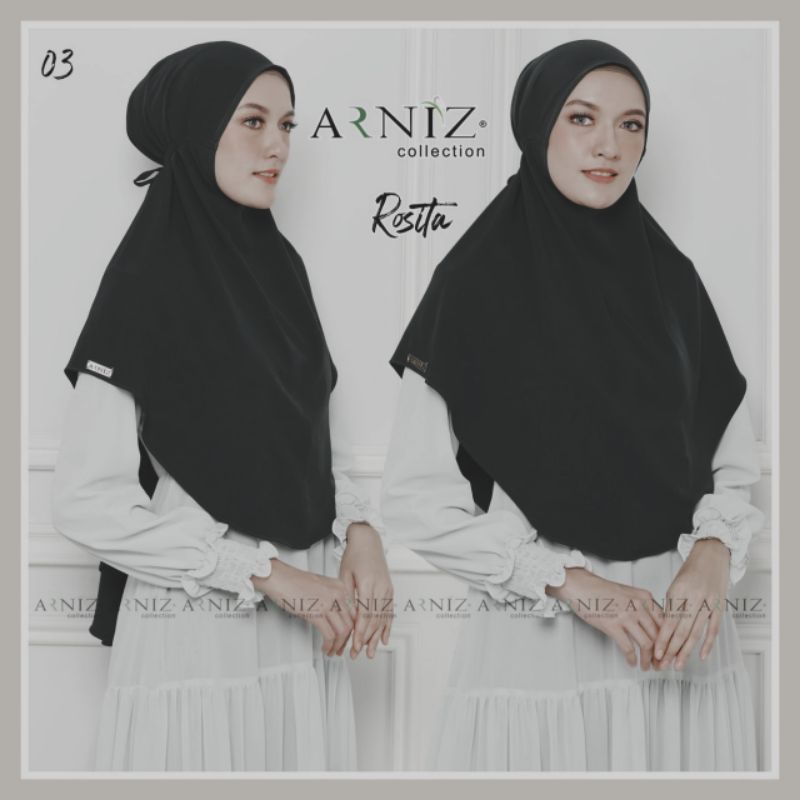 Khimar bergo Rosita by Arniz Collection (ready hitam)