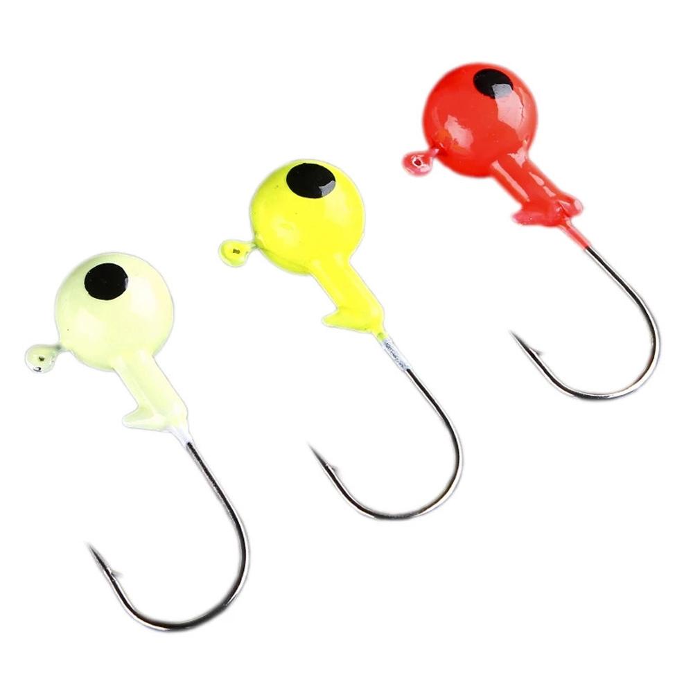 Agustinina Jig Head Hook Soft Worm Fishing Tackle Jig Lure Umpan Pancing Bercahaya Gelap