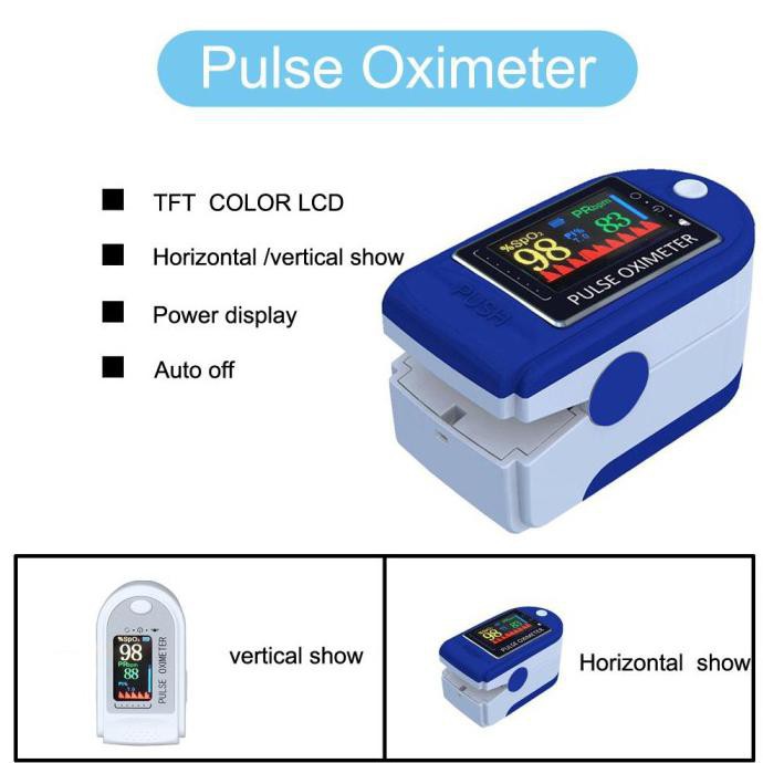 Jual Fingertip Pulse Oxymeter Finger Tip Oximeter SpO2 LCD Full Colour ...