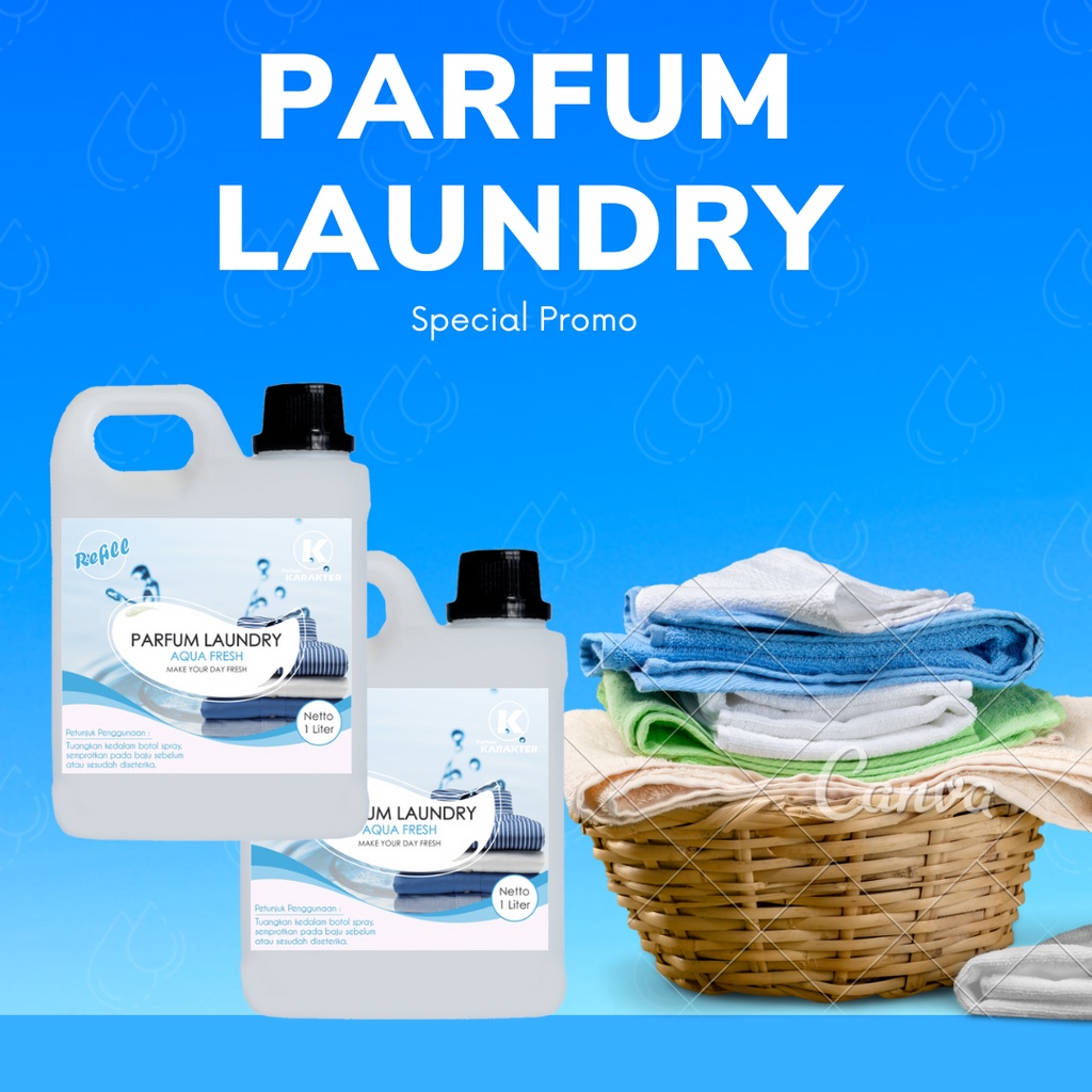 Parfum Laundry Aqua Fresh 1 Liter | Pewangi Laundry Pakaian Harum Wangi Tahan Lama | Bisa Cod | Terlaris