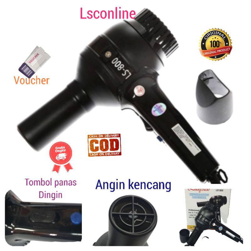 Hairdryer Ladystar Ls800 Hair dryer rambut Angin Kencang,Hairdayer murah 02-027-LS