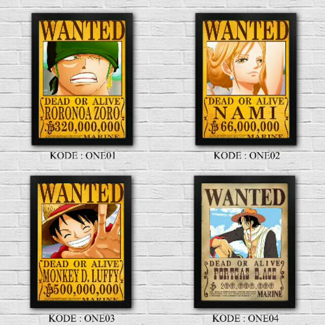  Hiasan  dinding  dekorasi rumah ANIME ONE  PIECE  WANTED 