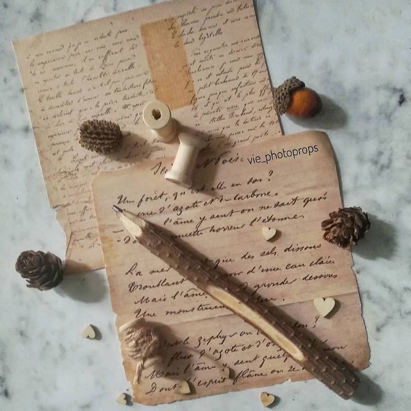 1 pc Pensil / Pulpen Vintage Retro Kayu Properti Fotografi