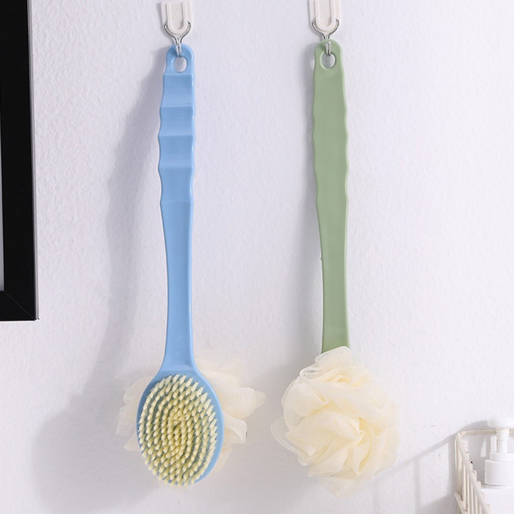 Scrubber Bath Brush Sikat Mandi Badan Punggung Kaki Tangan Silikon Shower Brush Puff Dispenser Sabun Head Scalp Massage Brush Sisir Keramas Kepala