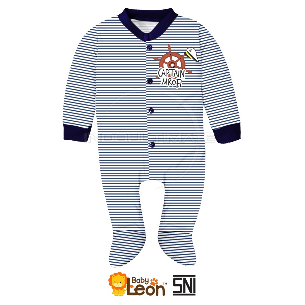 1 Pcs BABY LEON Jumpsuit Bayi BC-072 Kaki Tertutup Lengan Panjang Jumper Bayi Laki-Laki Newborn Baju Bayi Laki-Laki Baby Sleepsuit  Baju Tidur Bayi Jumpsuit Panjang Kaki Tutup Pakaian Bayi BC-072