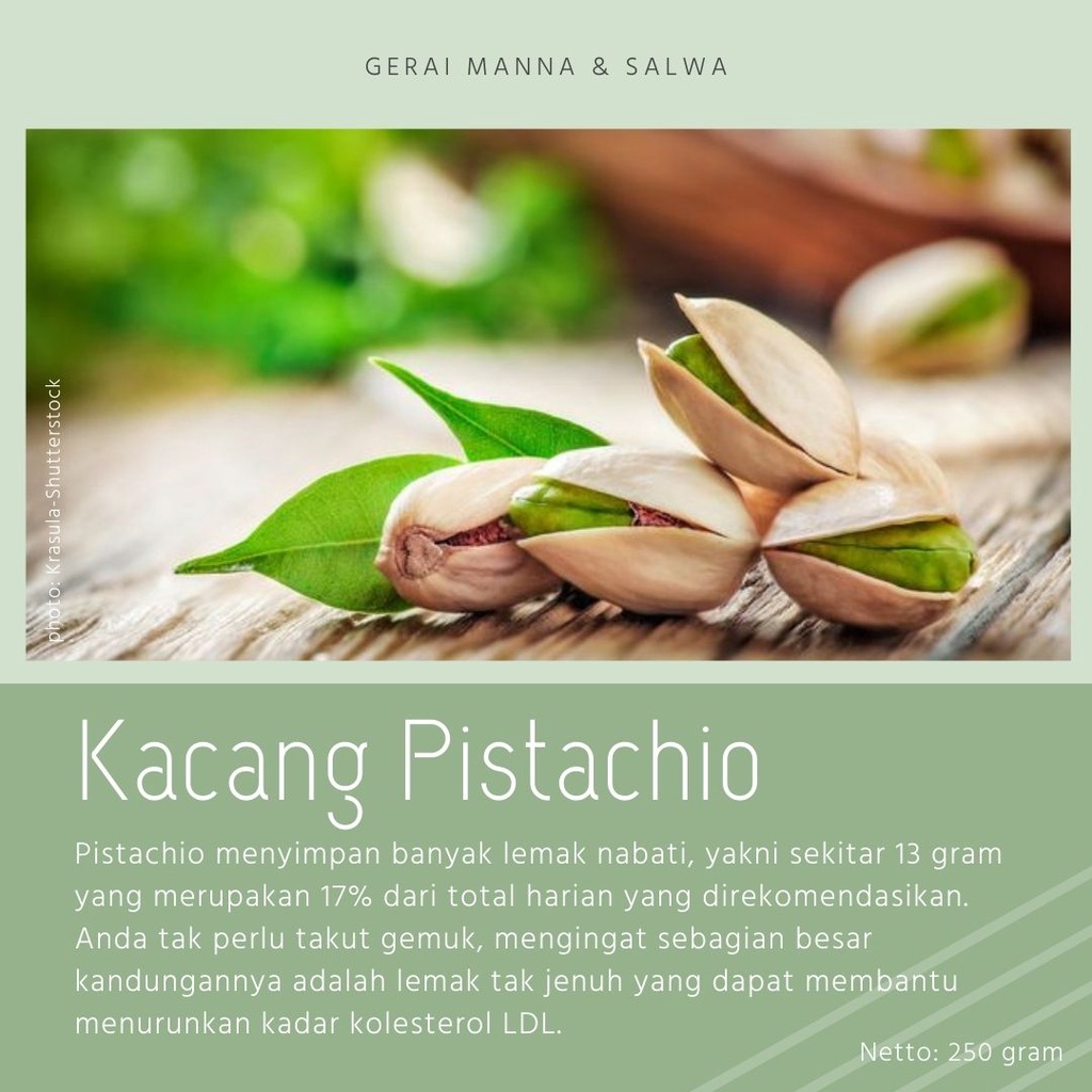

Pistachio Panggang 250 Gram & 500 Gram – Kacang Lezat, Cocok untuk Diet & MPASI