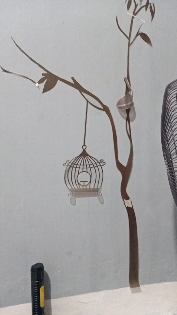 Reliza Wall Sticker / Stiker Dinding Sangkar Pohon Triple Cage Hiasan Dinding Ay9039