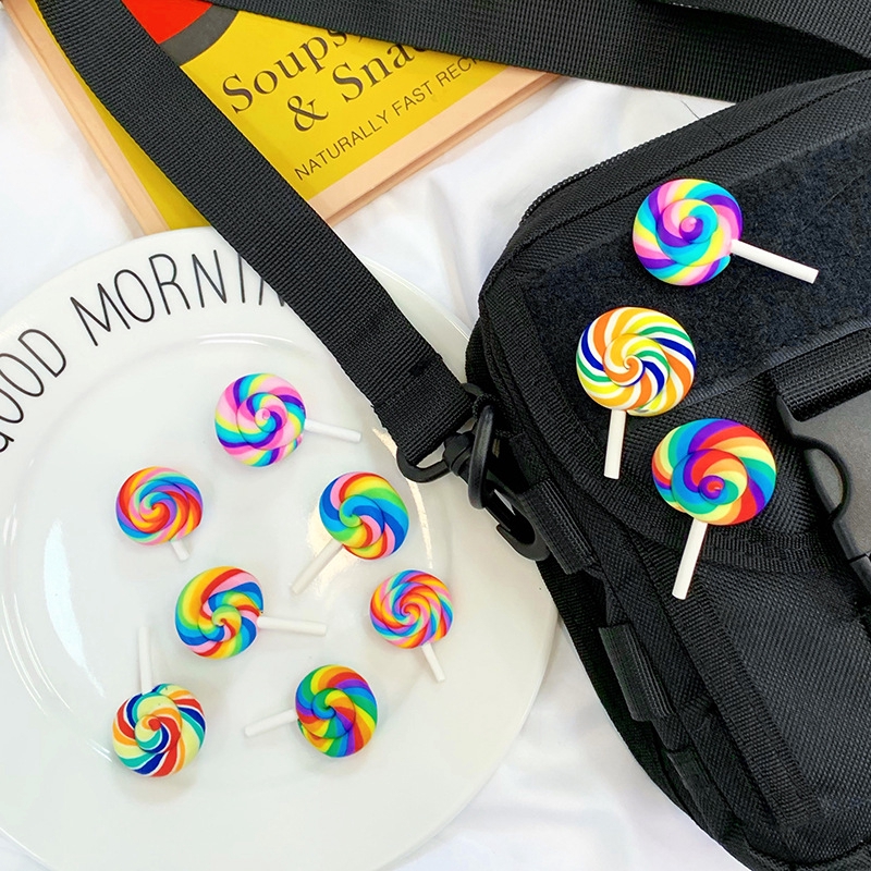 Bros Bentuk Lolipop Jepang Bahan Keramik Warna Pelangi Bros Bentuk Lolipop Jepang Bahan Keramik Warna Pelangi