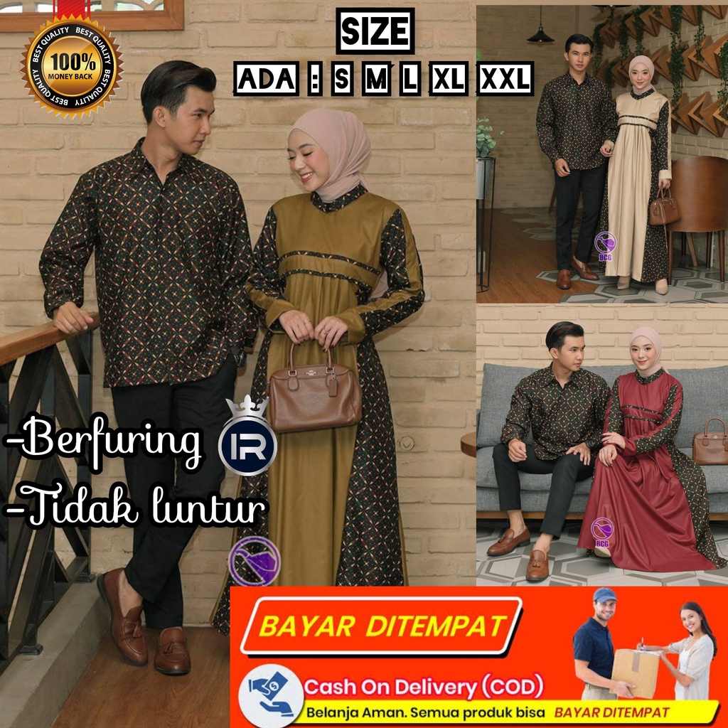 [Bisa COD] LJM-BAJU BATIK FURING KEMEJA COUPLE SARIMBIT GAMIS PREMIUM DRESS KONDANGAN FASHION MUSLIM