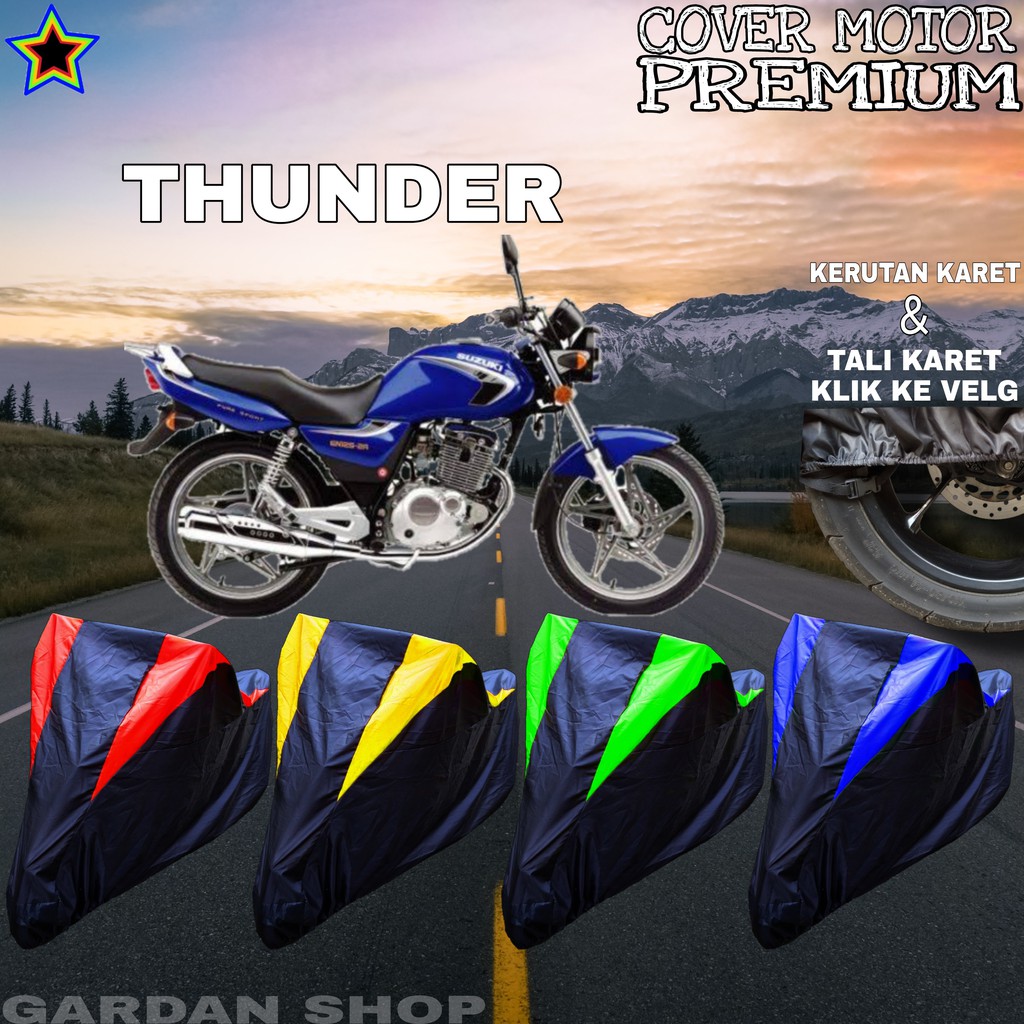 Sarung Motor THUNDER Hitam KOMBINASI Body Cover Penutup Thunder PREMIUM