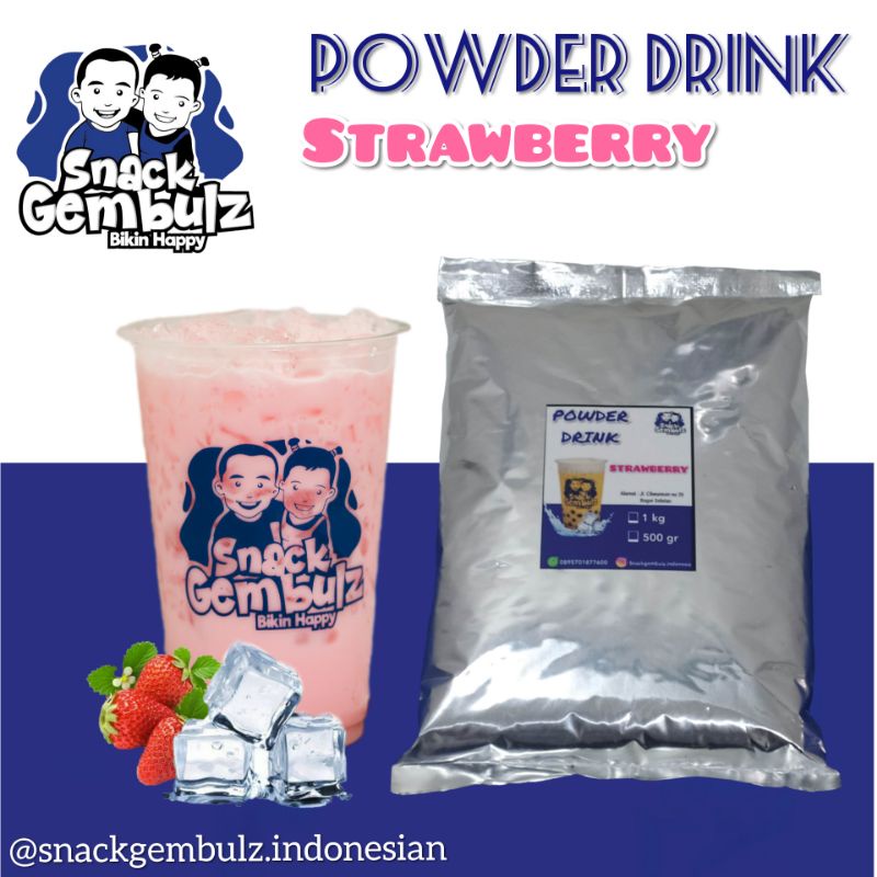 

Bubuk Minuman rasa Strawberry 1kg Aneka powder drink stroberi serbuk minuman kekinian