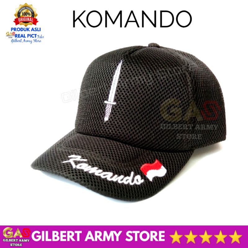 topi komando jala hitam kualitas premium murah Gilbert Army Store topi Army komando Kopassus hitam