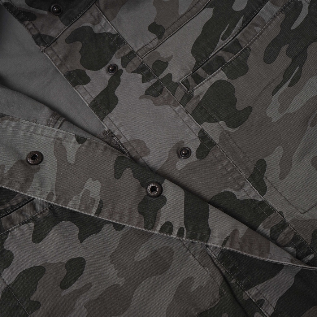 Jaket Parka UNVRSLGOODSnCo Utility Twill Fatigue Camouflage Black Grey