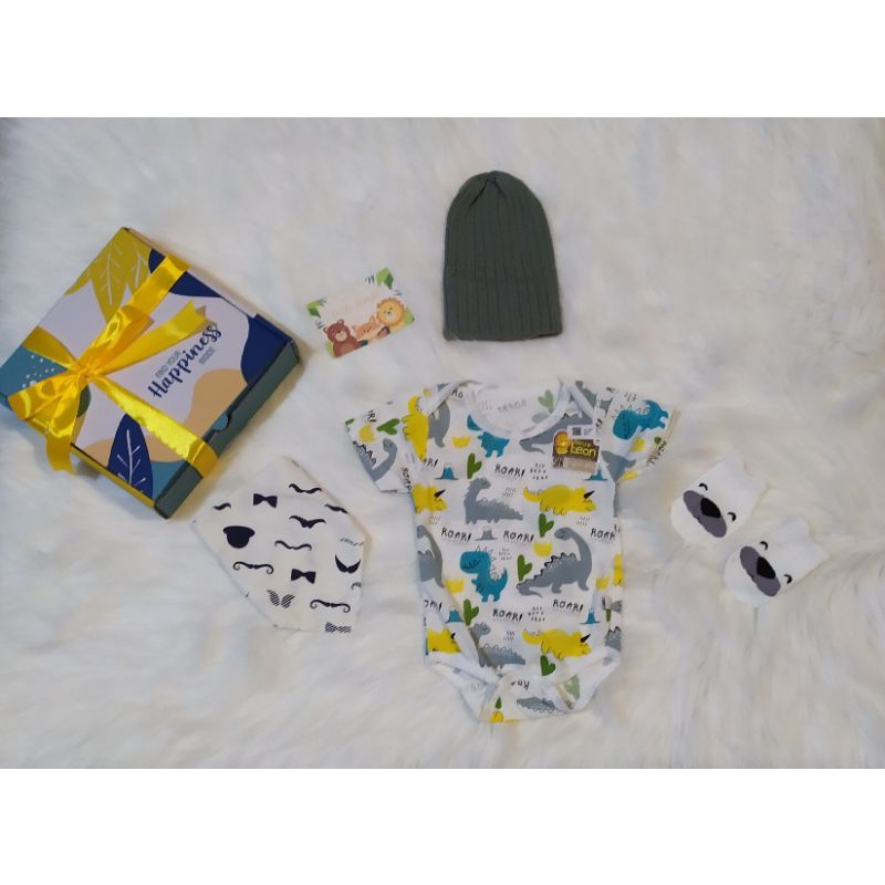 Hampers kado bayi/Baby gift set/Parcel kelahiran/jumper boy-dinosaurs