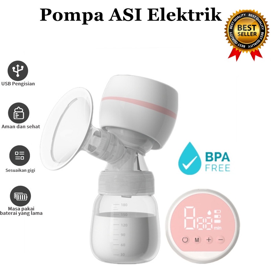 pompa asi elektrik portable tanpa rasa sakit painless rechargeable single electric breast pump botol