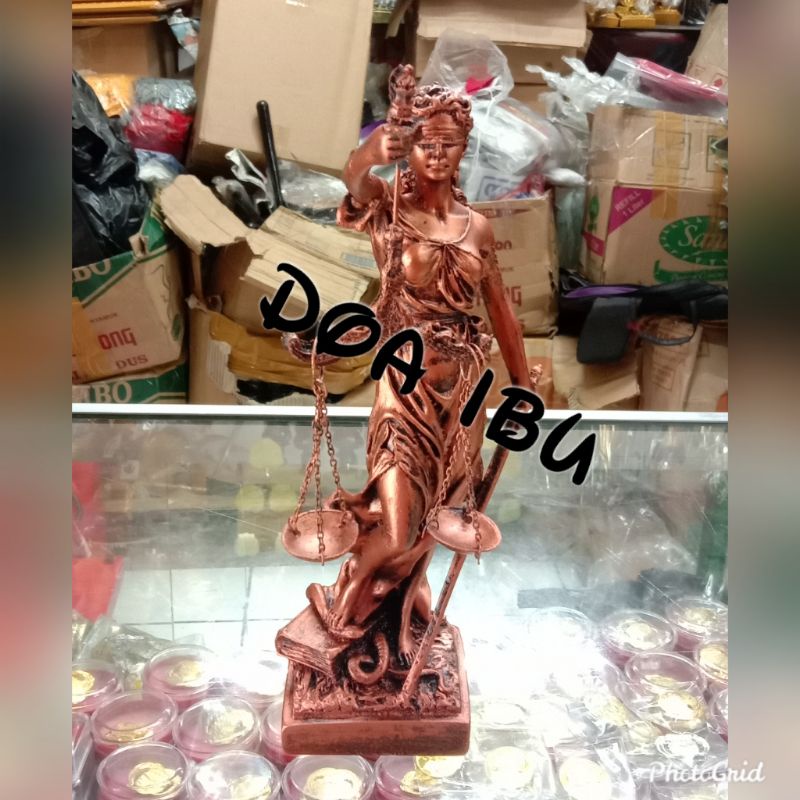 

best seller patung dewi keadilan perunggu 30cm ready stock