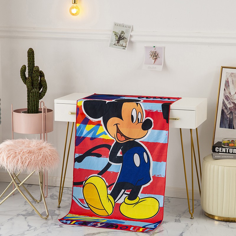 Handuk Anak Karakter 70x140cm Jumbo Dewasa anak2 Microfiber Mandi Lembut Besar Tebal Micro FIber H1-Mickey