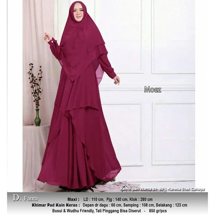 BAJU GAMIS PINK / BAJU GAMIS SYARI SYAR I CERUTY MAROON ELEGAN