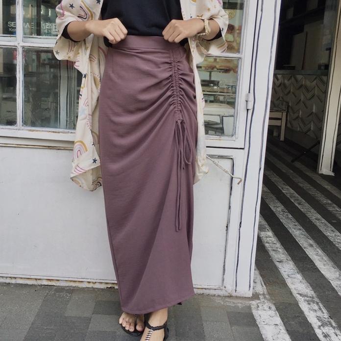 FZD ROK CRINKLE SERUT /ROK SERUT BAHAN CRINKE / ROK SERUT SAMPING PANJANG / ROK TALI SERUT KOREA / R