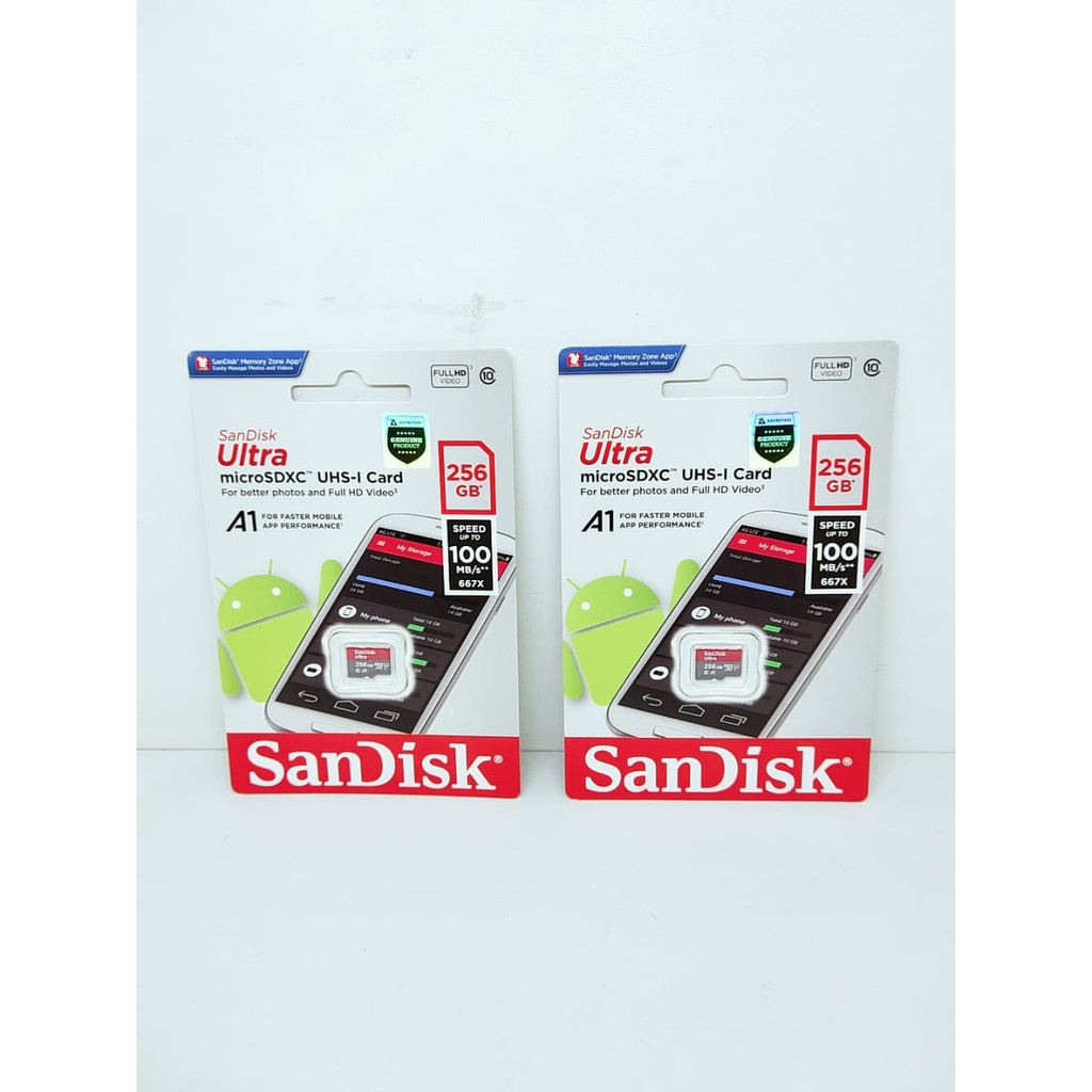 Sandisk Ultra 256GB Class 10 Memory Card ORIGINAL MMC mSD Card 100MBps GARANSI 5 TAHUN