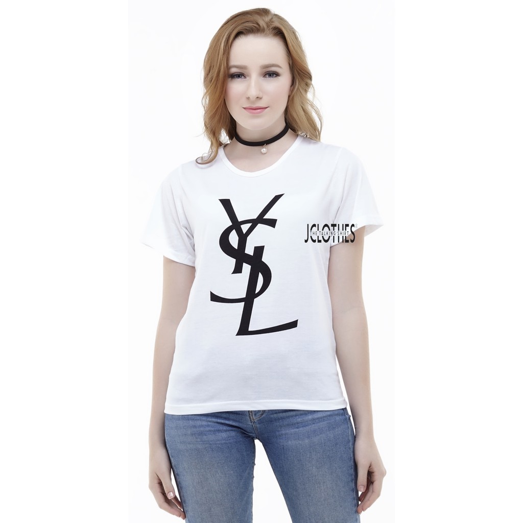Tumblr Tee Kaos Wanita YSL Putih Shopee Indonesia Tumblr Tee Kaos Wanita YSL Putih Shopee Indonesia